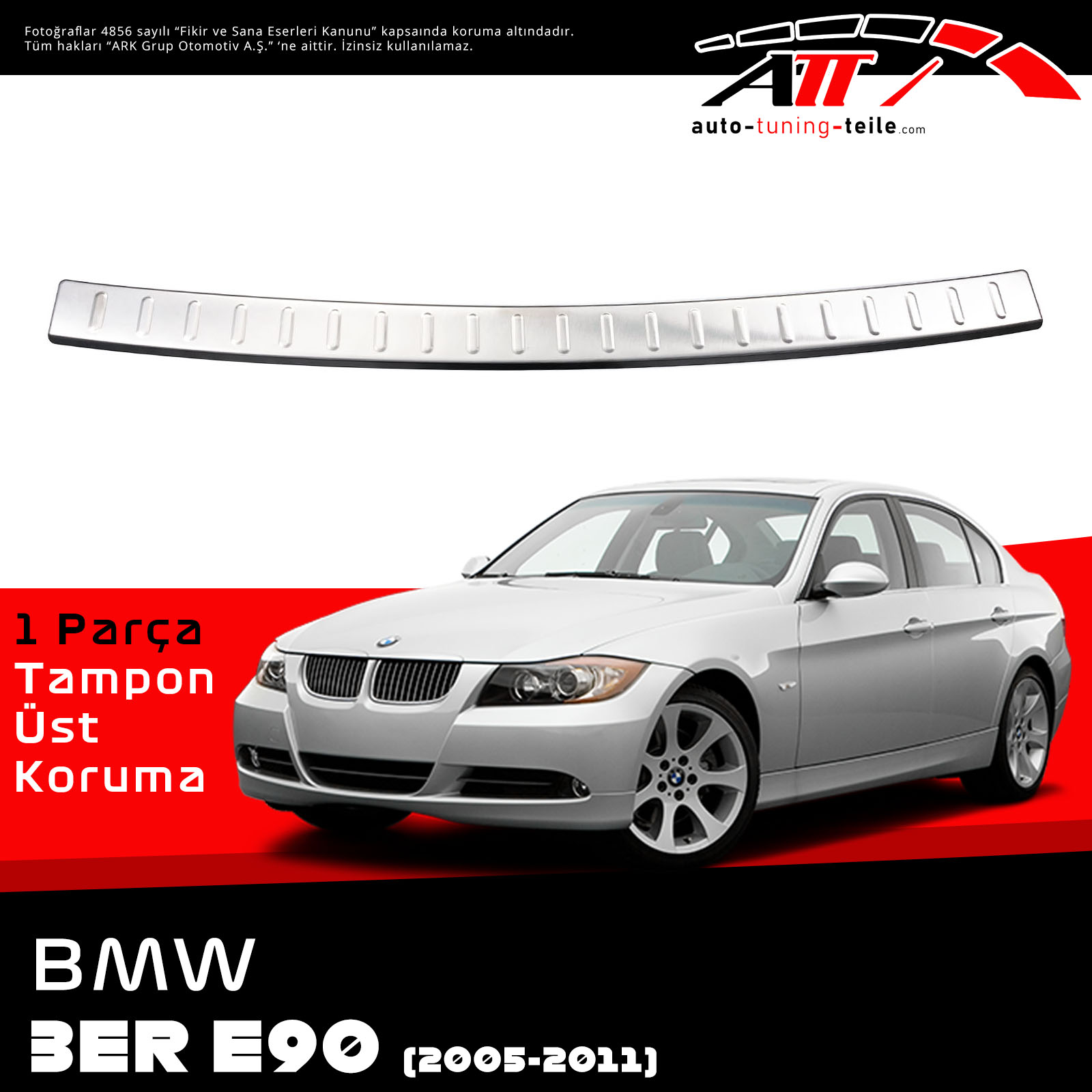 ARKA TAMPON ÜSTÜ BMW 3- ER E90 LIMOUSINE 2005-2011 CHROM