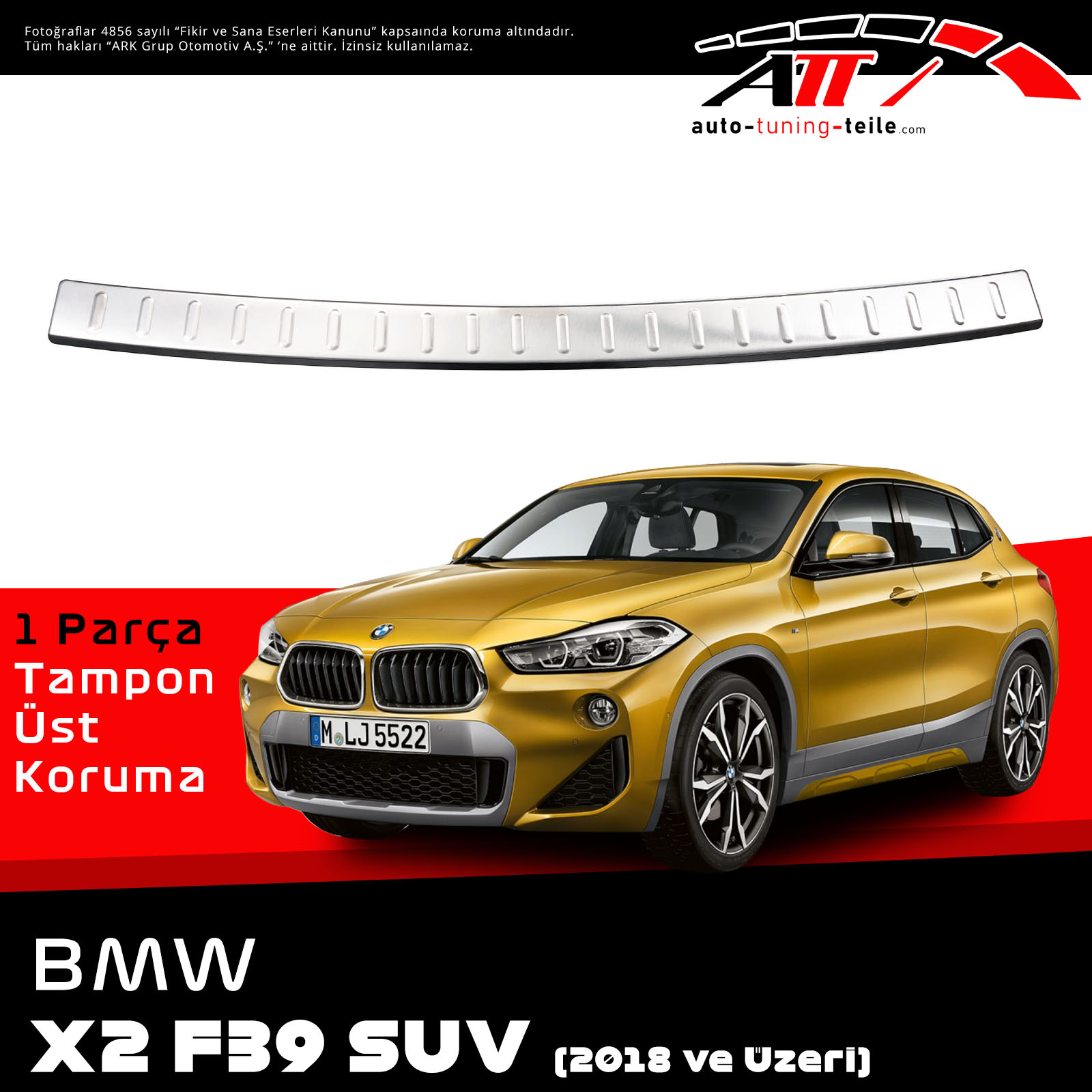 ARKA TAMPON ÜSTÜ BMW X2 F39 SUV 2018 CHROM