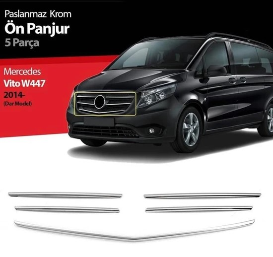 MB Vito W447 2015-2021 5 Pcs. Ön Panjur Chrom