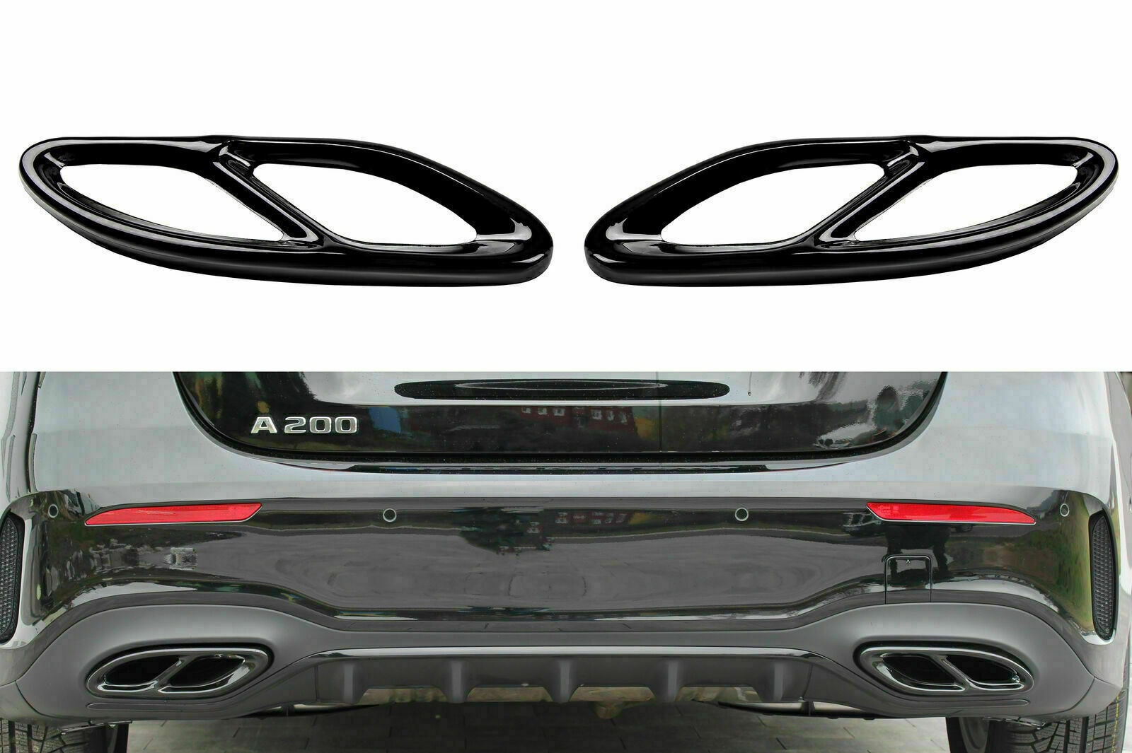 MERCEDES BENZ B-KLASSE W246  EGZOZ ÇERÇEVESİ BLACK 2 PCS. 